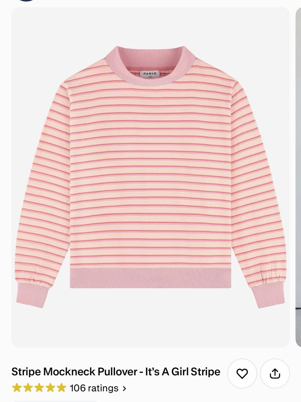 PARKE “It’s a Girl” Stripe Mockneck Pullover AND sweatpants